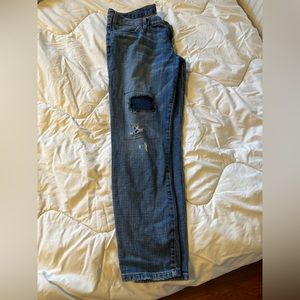 CURRENT/ELLIOTT “The Crop Skinny, Conductor Repair” jeans